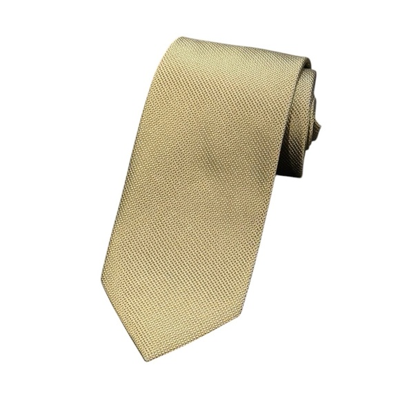 Haines & Bonner Silk Handmade Olive Green Mens Neck Tie - Picture 9 of 9